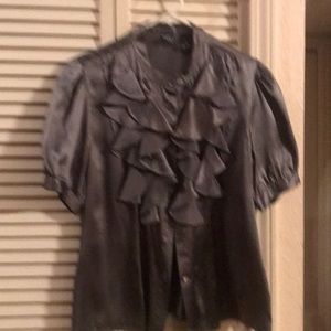 Saks women’s silk blouse with ruffles
